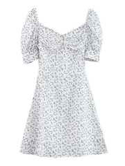 Ditsy Floral Short-Sleeve Mini Dress