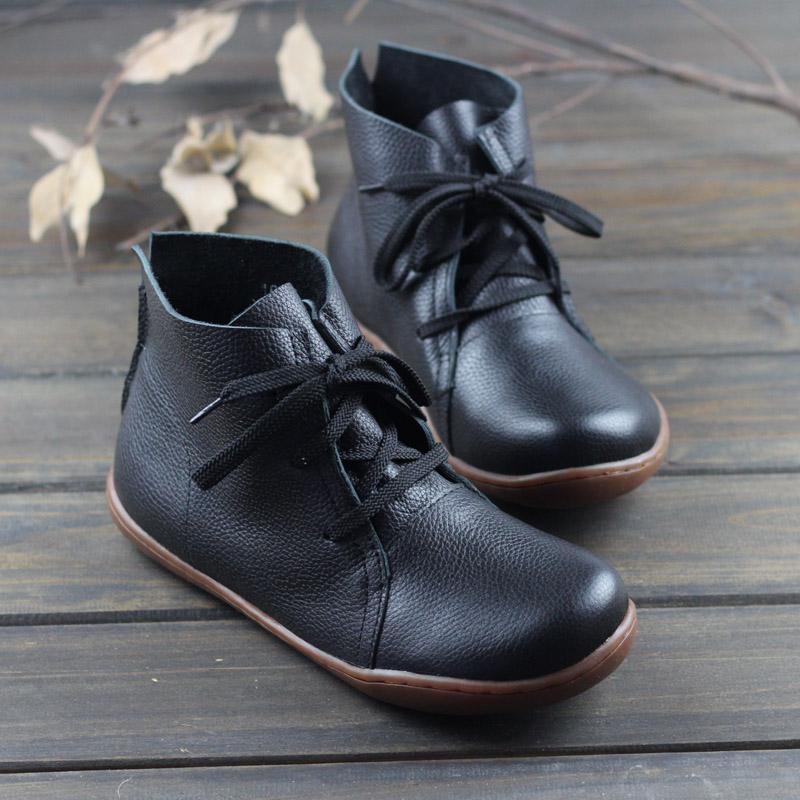 Ankle Booties Lace-Up Casual Shoes Flats