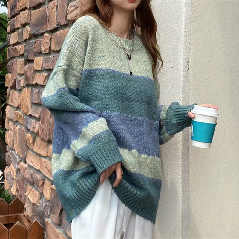 Pullover mit Farbblock-Streifen