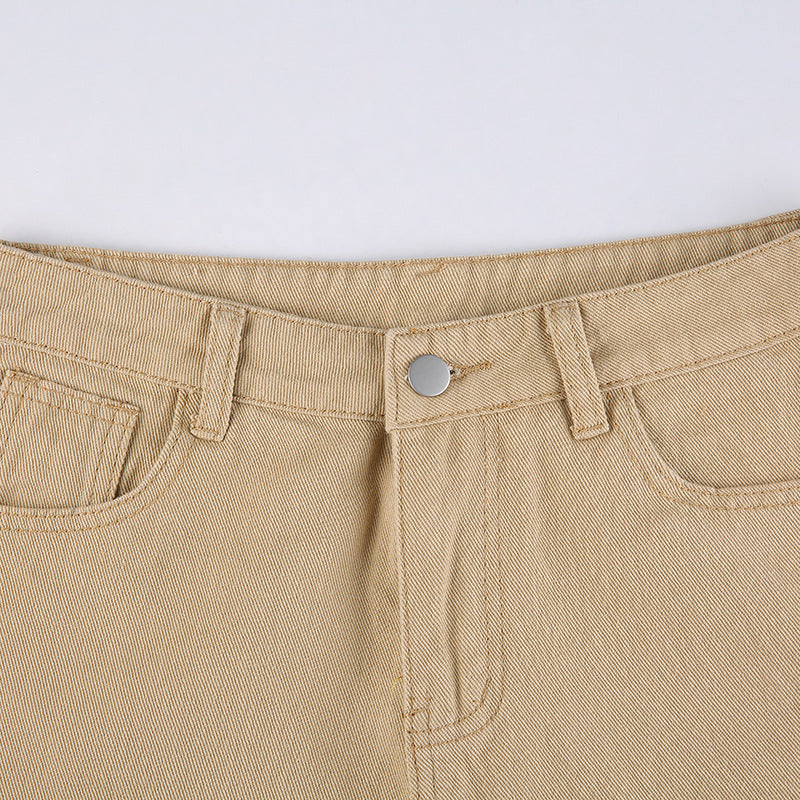 High Waist Slim Jeans Schlaghose