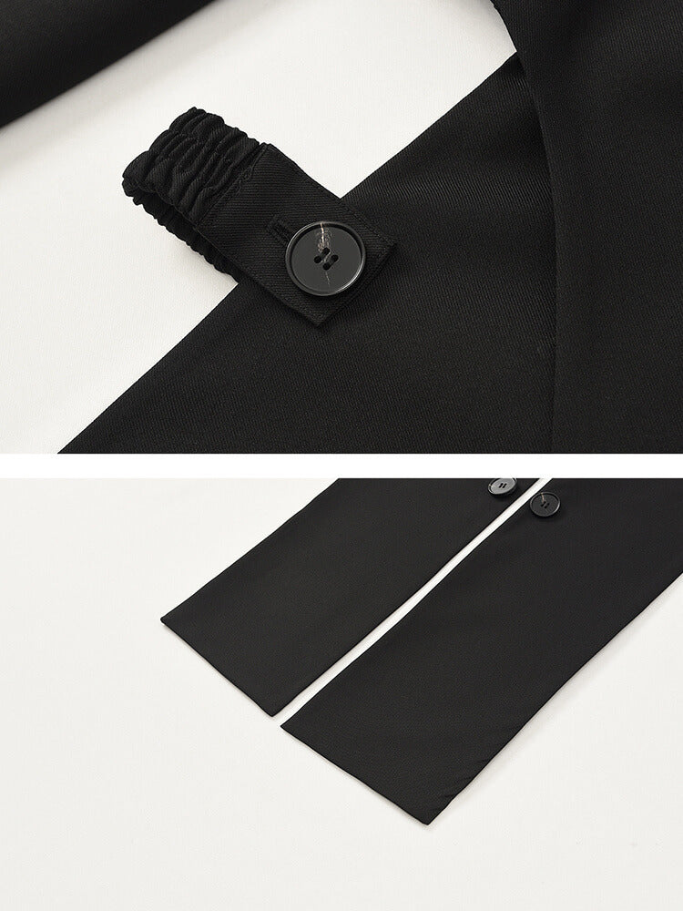 Abrigos elegantes de manga larga con botones empalmados y huecos
