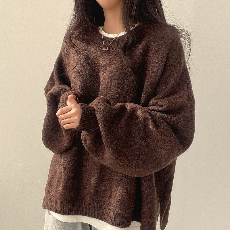 Übergroßer Pullover mit geteiltem Saum
