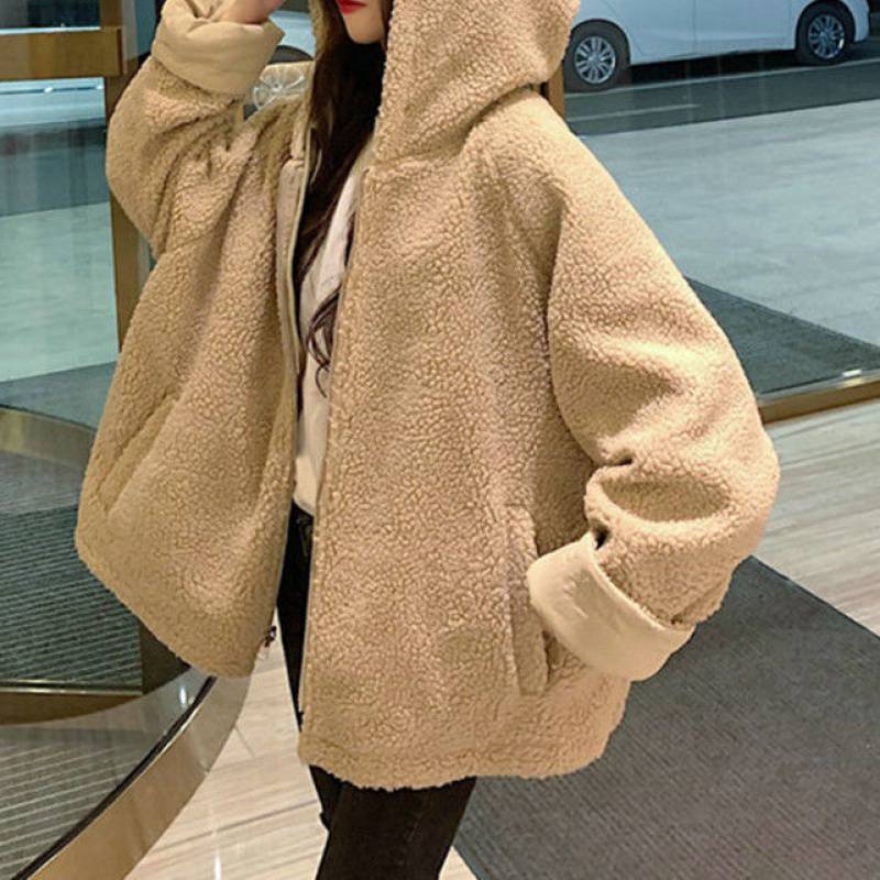 Preppy Wendejacke aus Lammwolle mit Kapuze