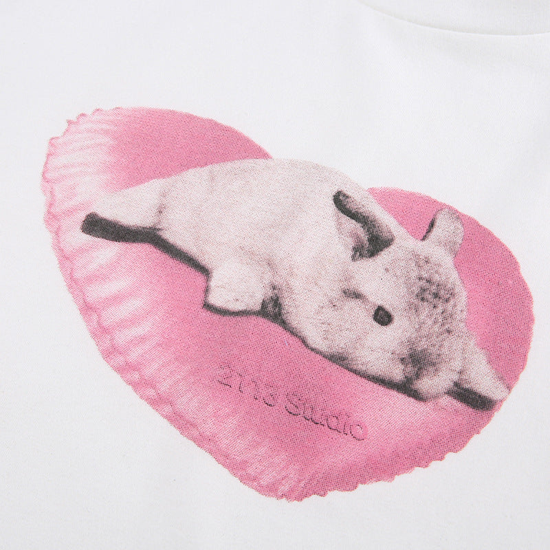 Love Bunny – Weißes bauchfreies Top