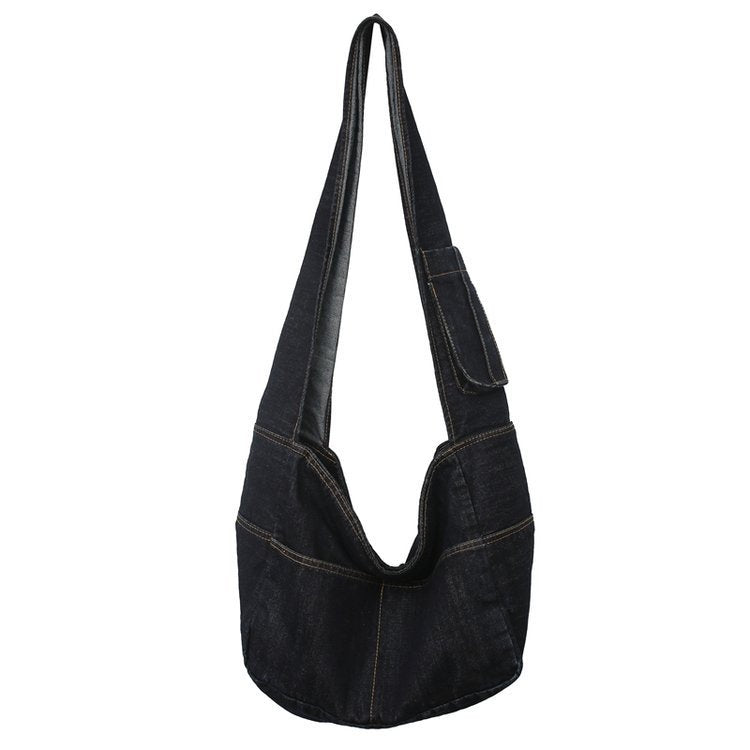 Bolso bandolera grande de mezclilla lavada