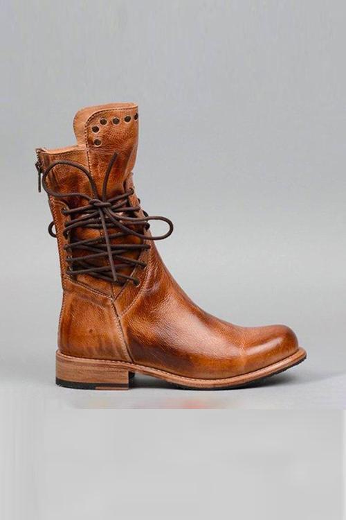 Stiefeletten mit Reißverschluss und Schnürung