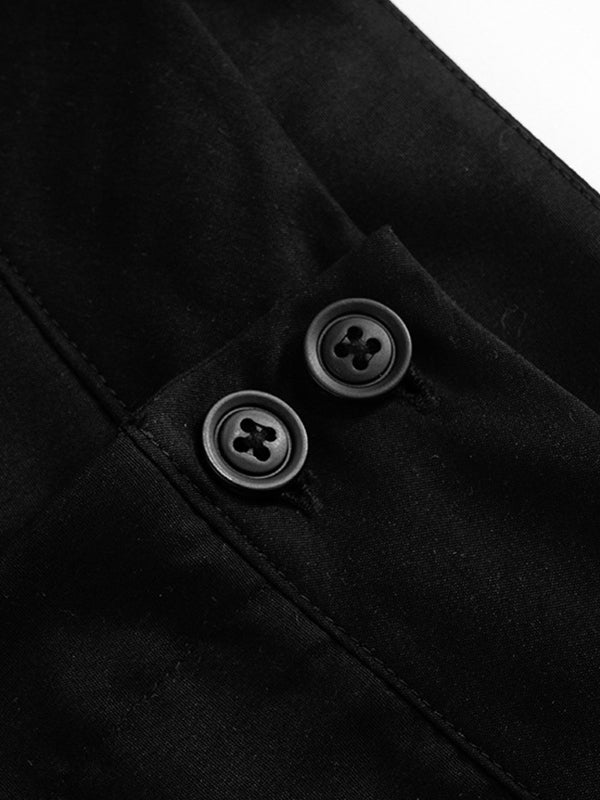 Pantalones acampanados negros vintage de tiro alto y pierna recta
