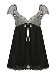 Fairy Y2K Patchwork Mesh Minikleid