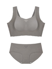 Fächerförmiges Design Natürliche Hebeanpassung Plus Size BH Grau