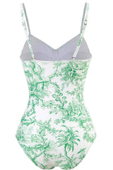 Balconette-Badeanzug mit Dschungel-Print - Blau/Grün