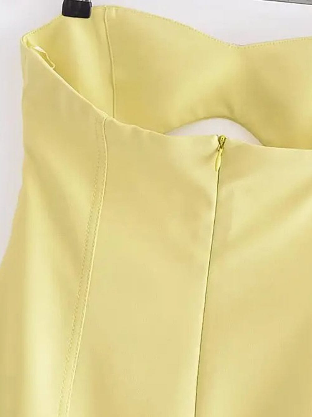 Vestido mini con aberturas y sin tirantes Freya