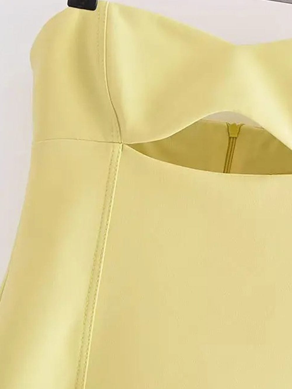 Vestido mini con aberturas y sin tirantes Freya