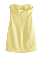 Vestido mini con aberturas y sin tirantes Freya