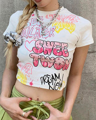 Camiseta con grafiti gráfico de Sweetwon 