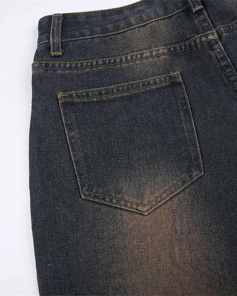Oversize-Jeans mit verblasstem Dirigible-Aufdruck