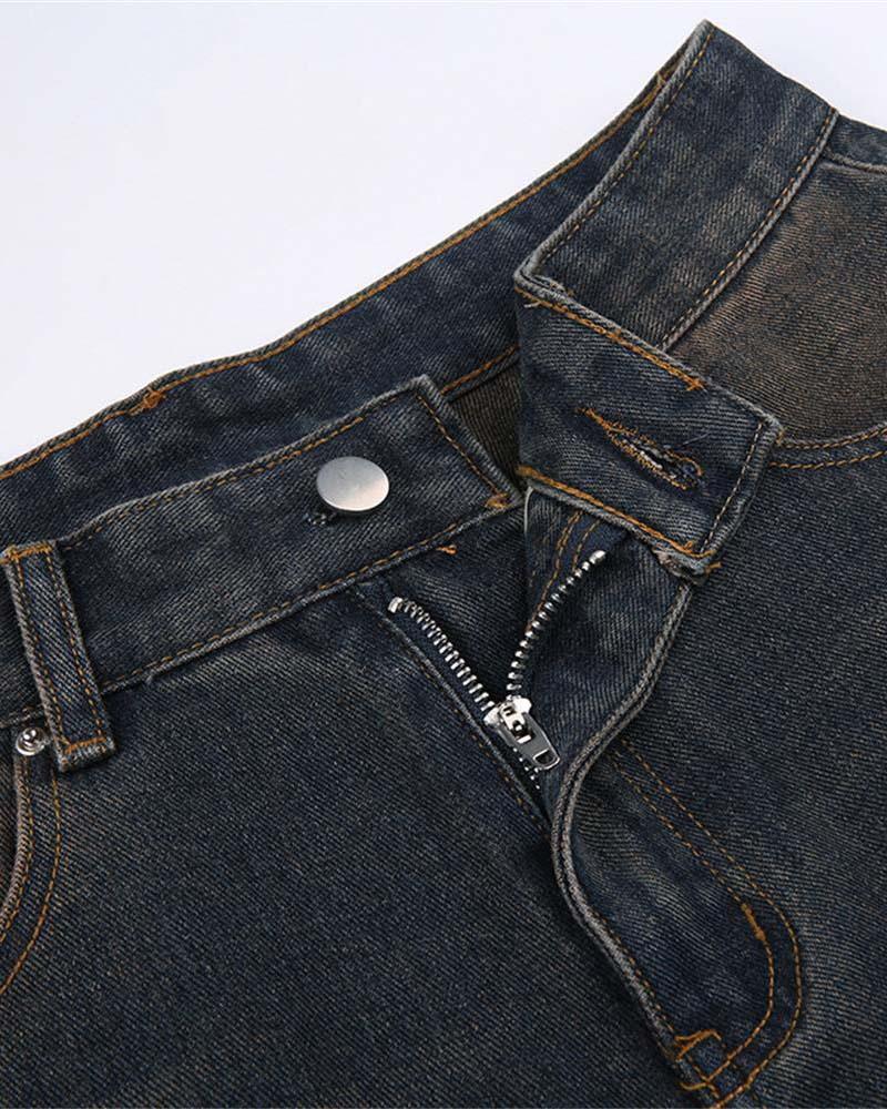 Oversize-Jeans mit verblasstem Dirigible-Aufdruck