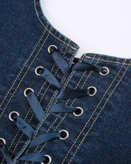 Vedette Denim-Korsett-Top