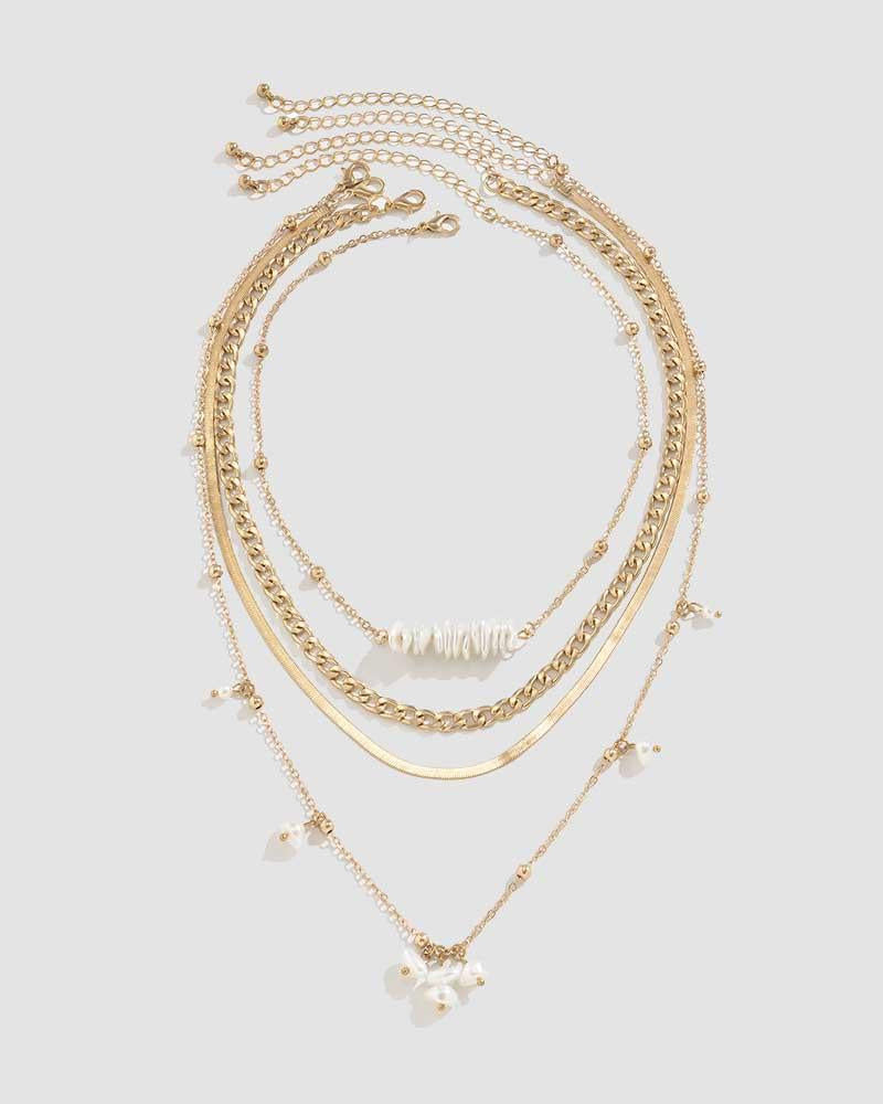 Collar de oro con férulas apiladas 