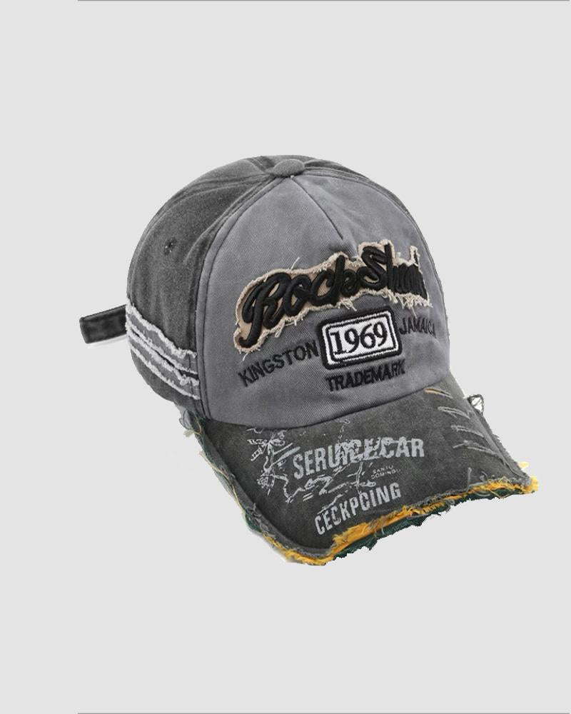 Gorra de béisbol vaquera con bordado desgastado de 1969