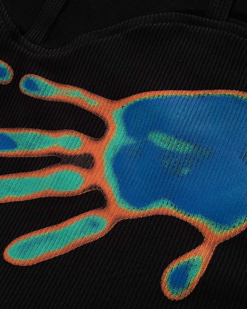 Warm Hands – Hochgeschlossener Netz-Bodysuit
