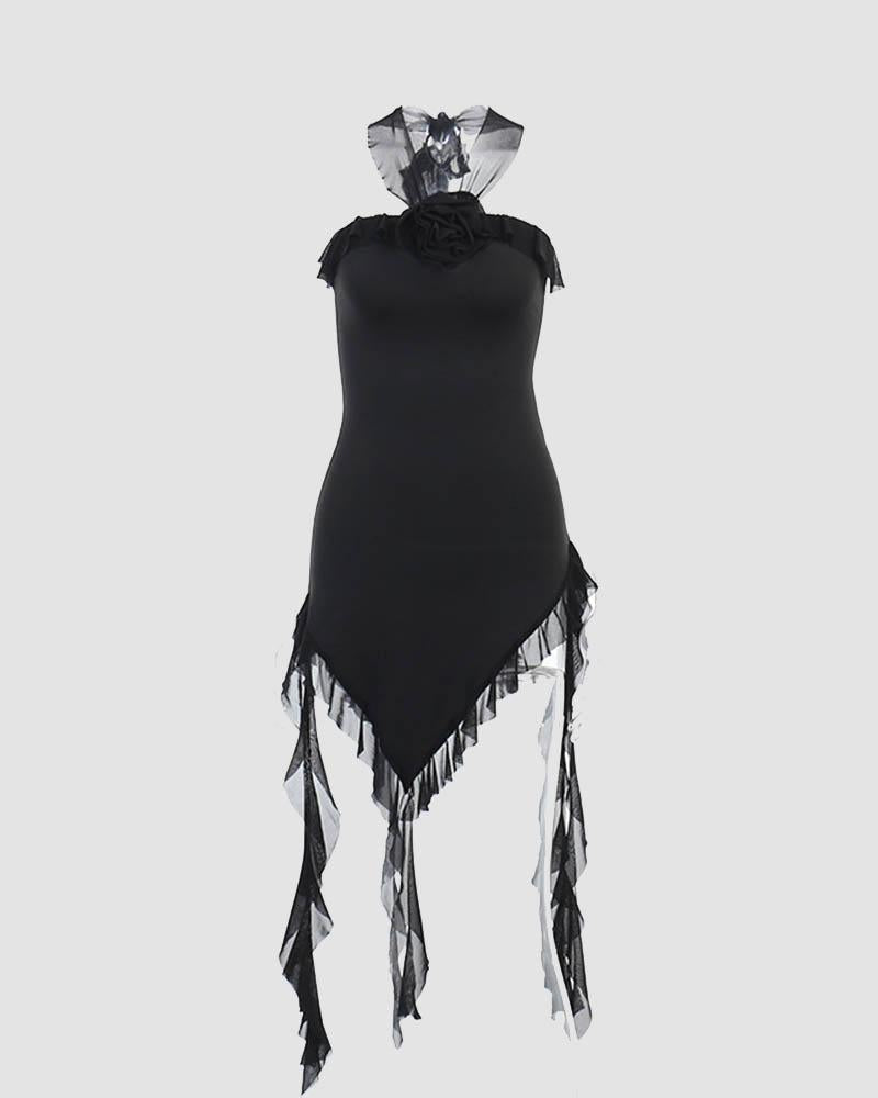 Data Alter – Asymmetrisches Neckholder-Kleid