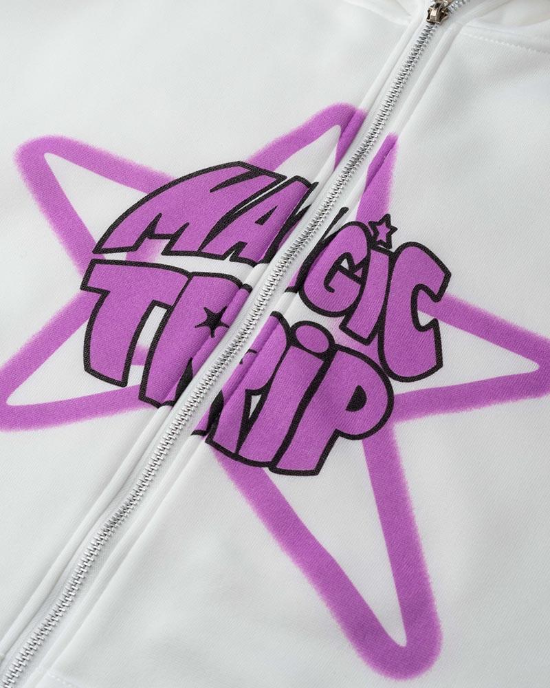 Magic Trip Grafik-Kapuzenpullover mit Reißverschluss