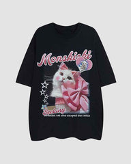 Camiseta oversize con el gato principal 