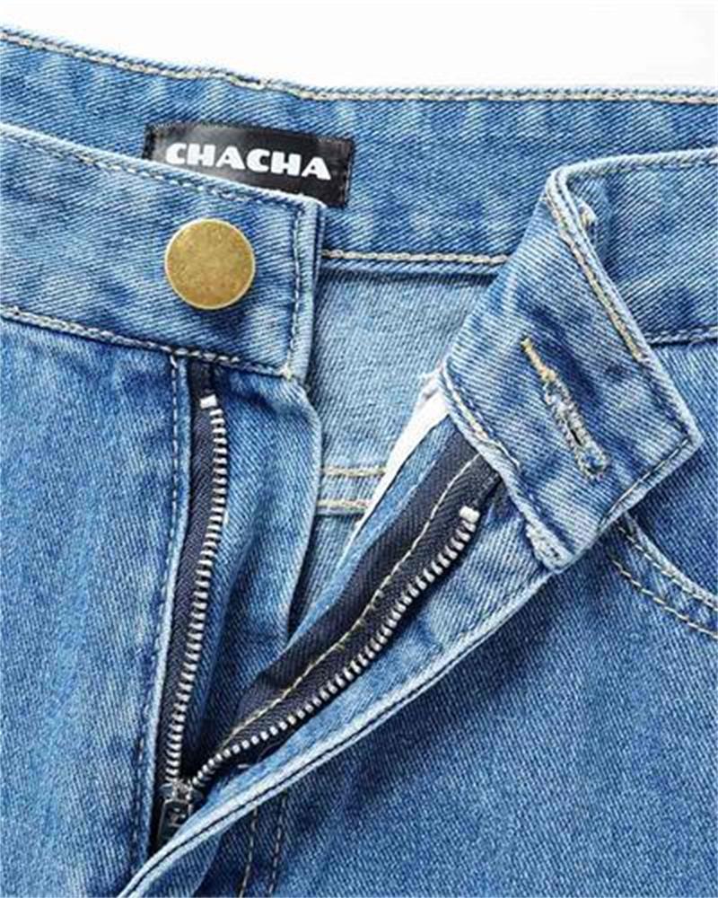 Sirius – Ausgestellte Jeans aus zerrissenem Denim