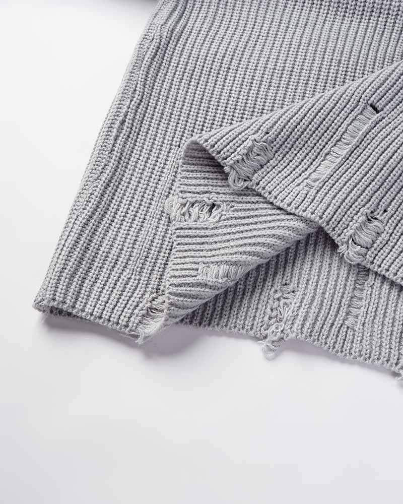 Gerippter Pullover mit Arachnid-Grunge-Muster