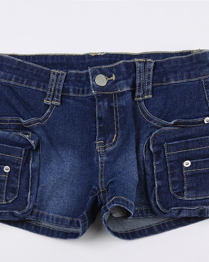 Pantalones cortos de mezclilla utilitarios 