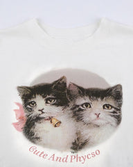 Camiseta de bebé con gatito lindo y psicópata 