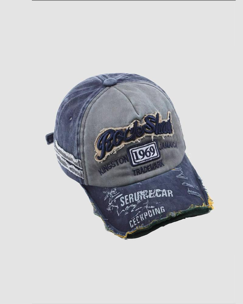 Gorra de béisbol vaquera con bordado desgastado de 1969