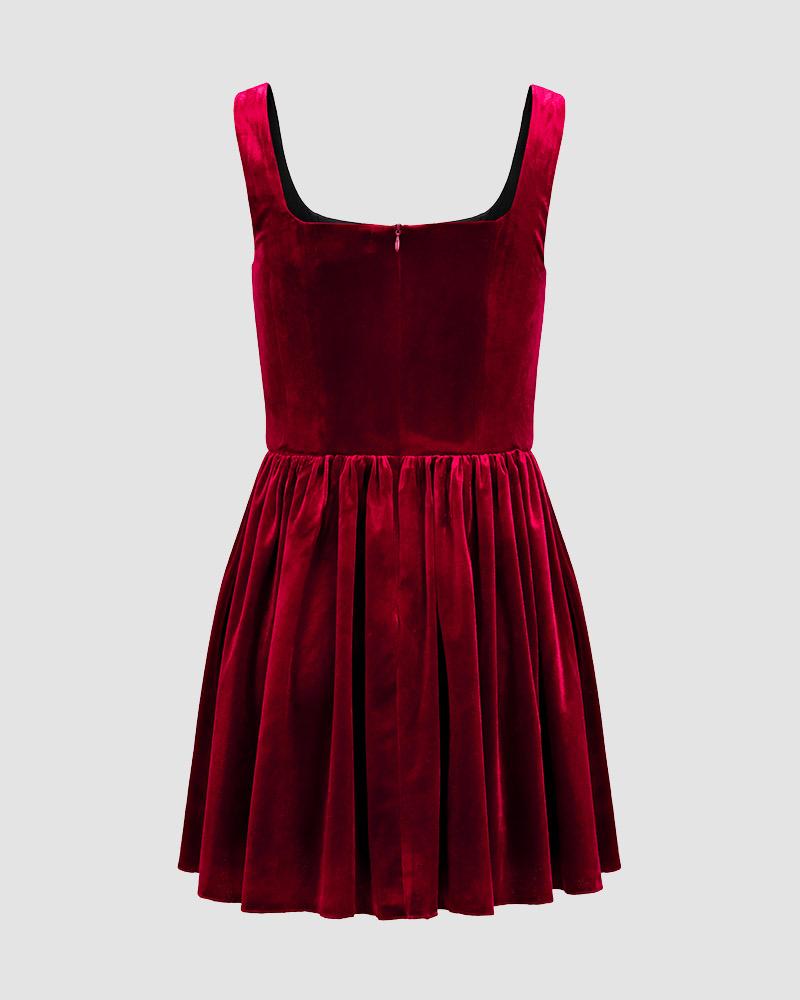 Samt Midnights Minikleid