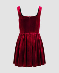 Samt Midnights Minikleid