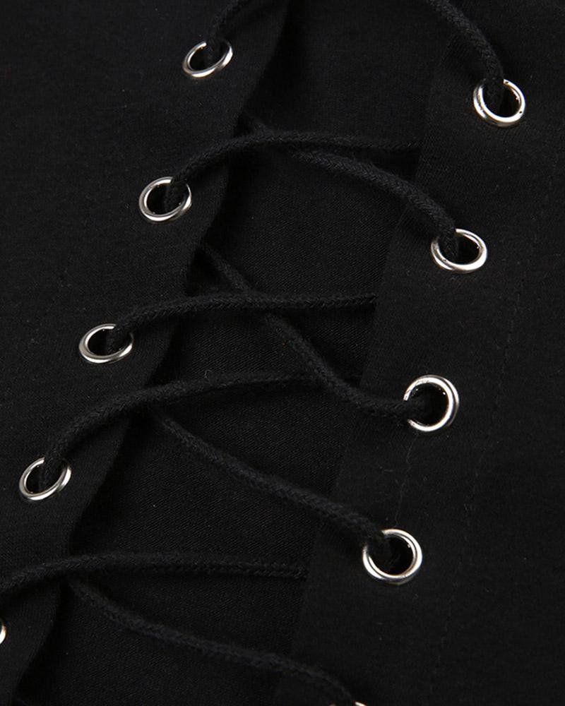 Ayana Grunge Schnürsenkel Crop Top