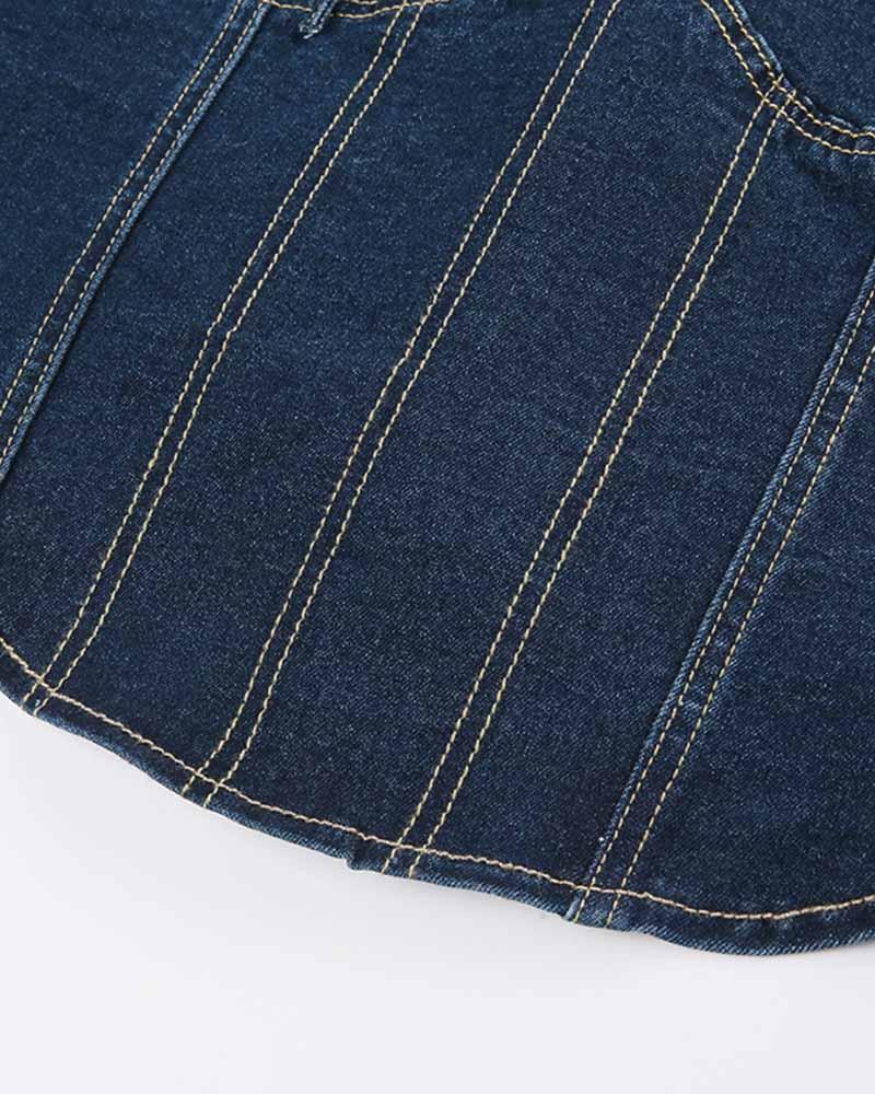 Vedette Denim-Korsett-Top