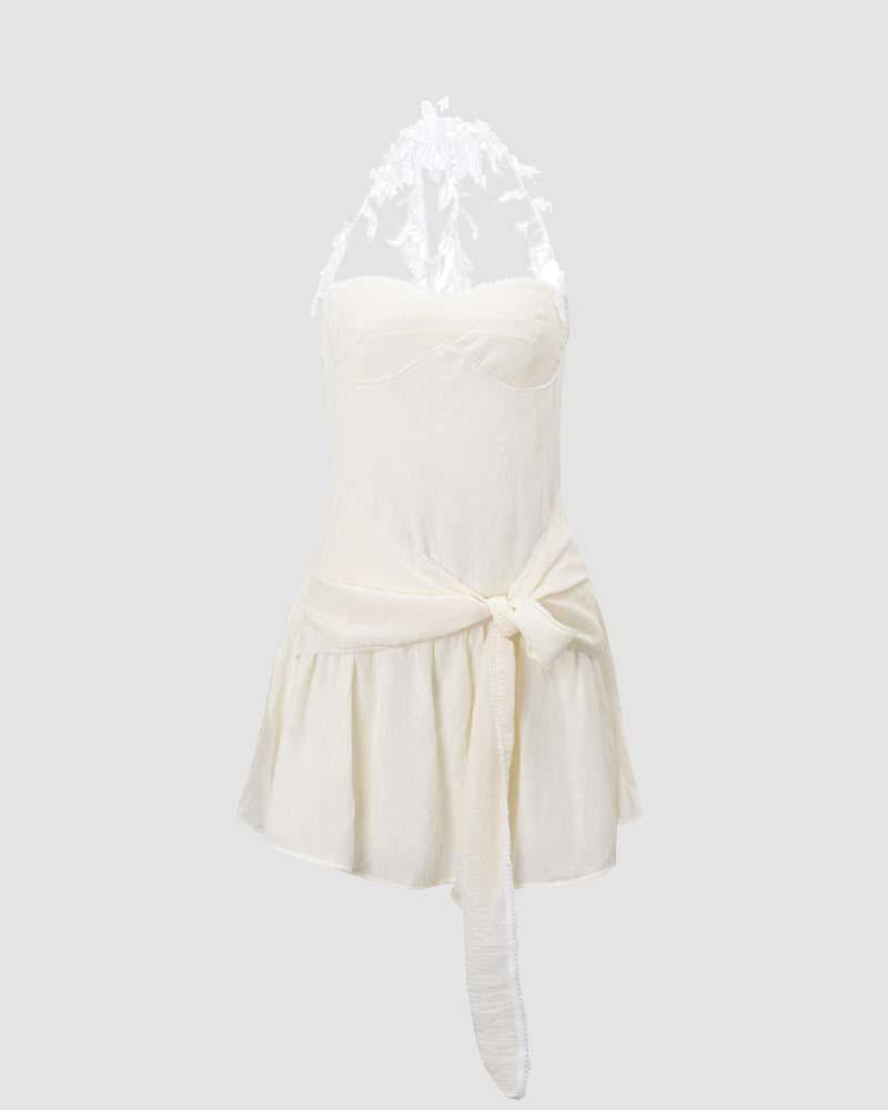 Kitchingham Neckholder-Rüschenkleid