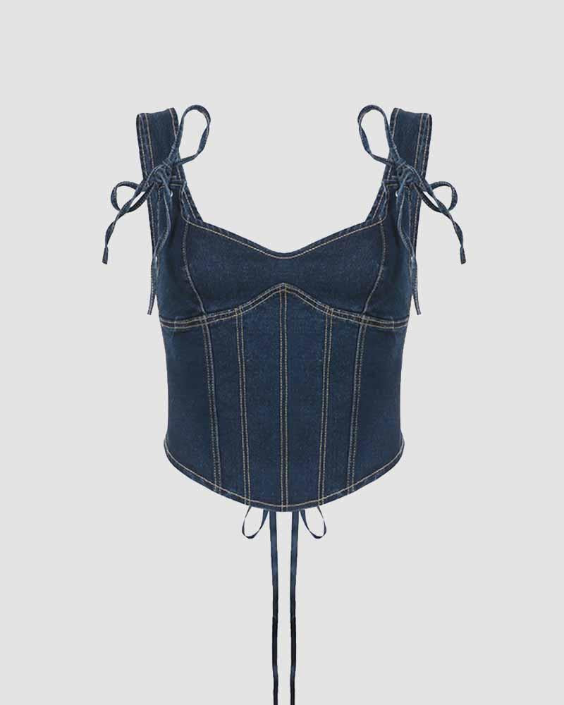 Vedette Denim-Korsett-Top