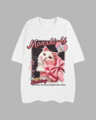 Camiseta oversize con el gato principal 