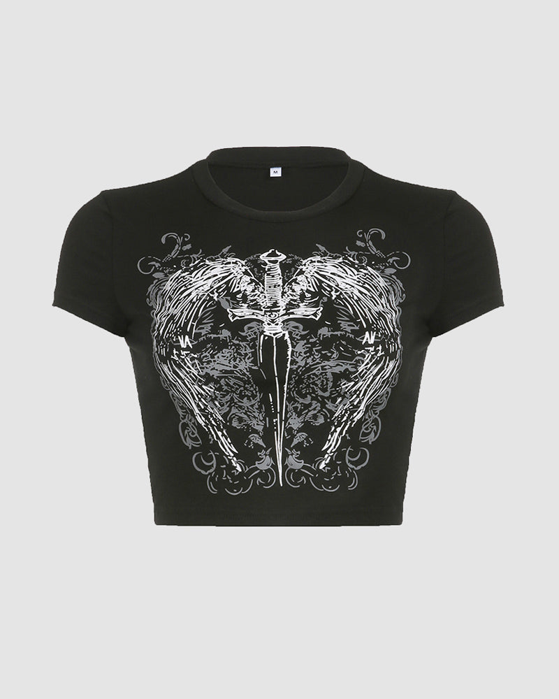 Kurzes Top mit „Avery Wings“-Grafik