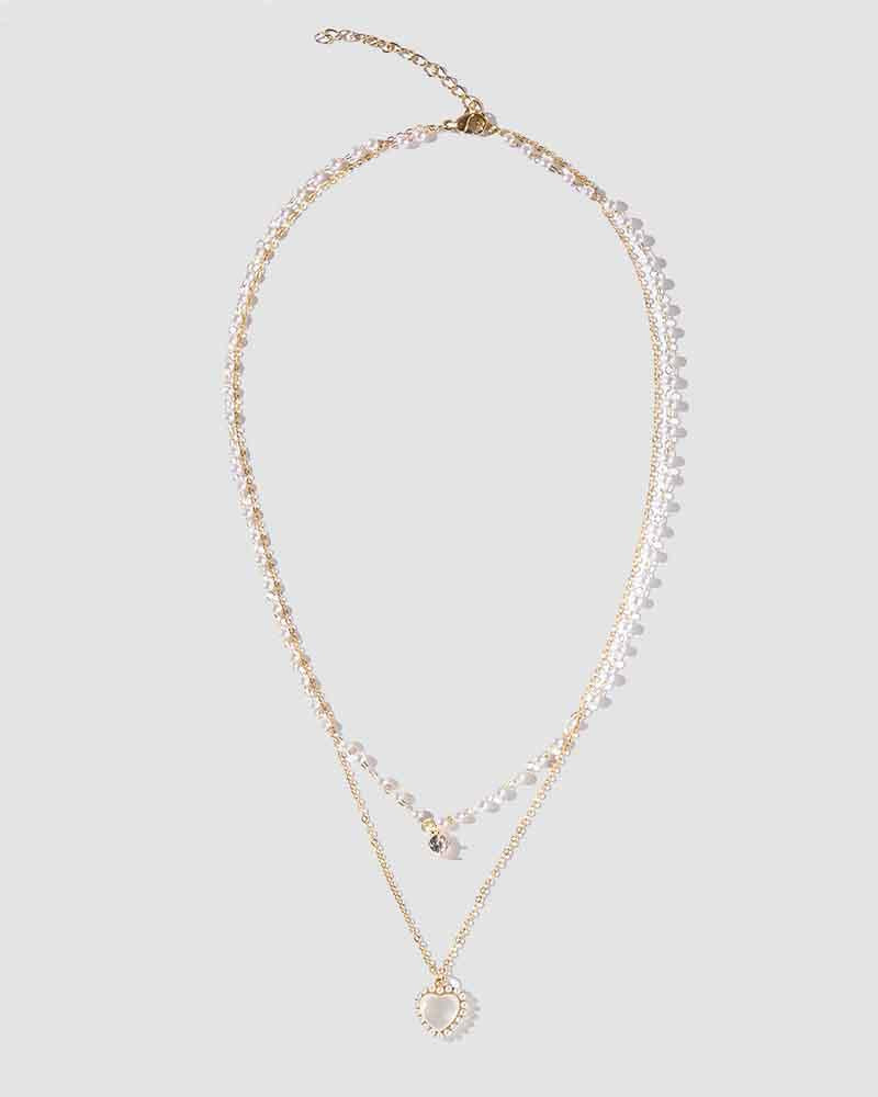 Doppelte Kette mit Herzschloss
