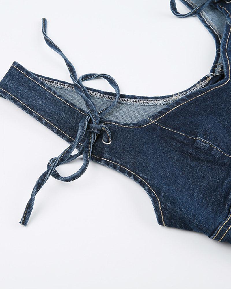 Vedette Denim-Korsett-Top