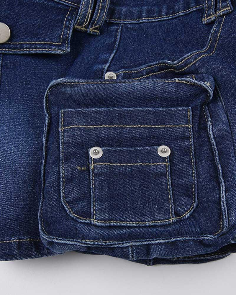 Pantalones cortos de mezclilla utilitarios 