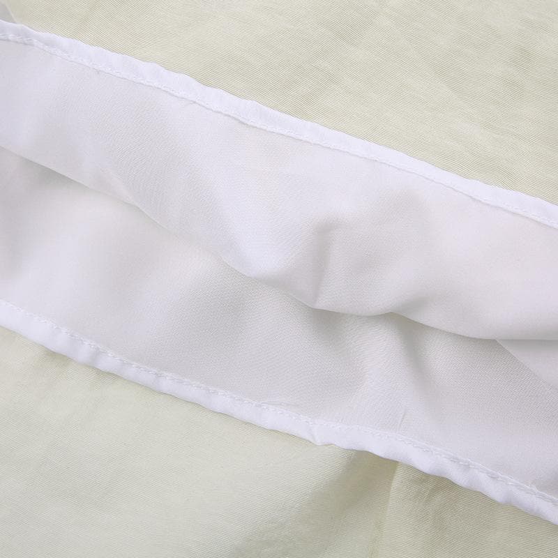Einfarbiges, gerüschtes Camisole-Oberteil mit V-Ausschnitt und Smokarbeit zum Binden – Schlussverkauf