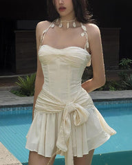 Kitchingham Neckholder-Rüschenkleid
