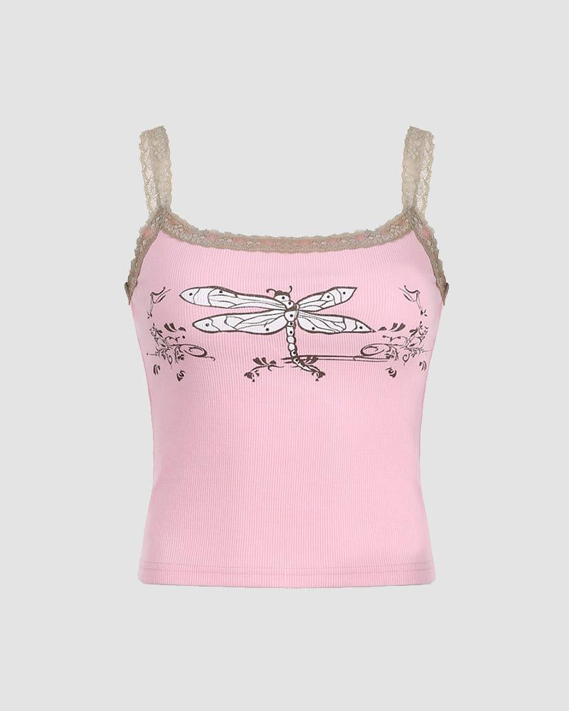 Camisole-Top mit Spitze „Dragonfly Dreams“