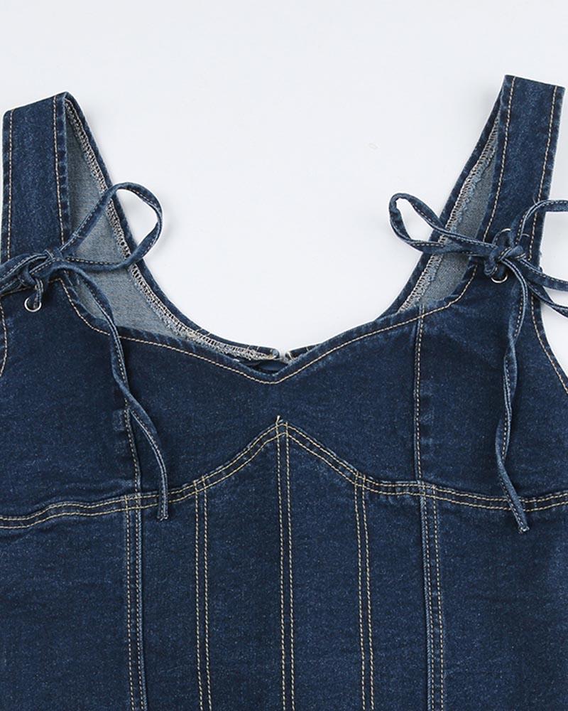 Vedette Denim-Korsett-Top