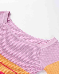 Colors of Summer Off Shoulder Ribbed Dress
