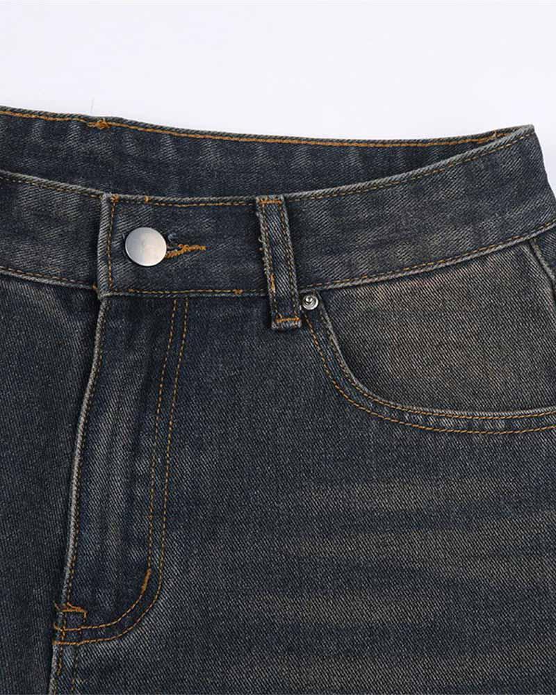 Oversize-Jeans mit verblasstem Dirigible-Aufdruck