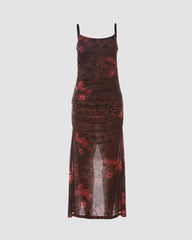 Vestido largo de leopardo sombrío 
